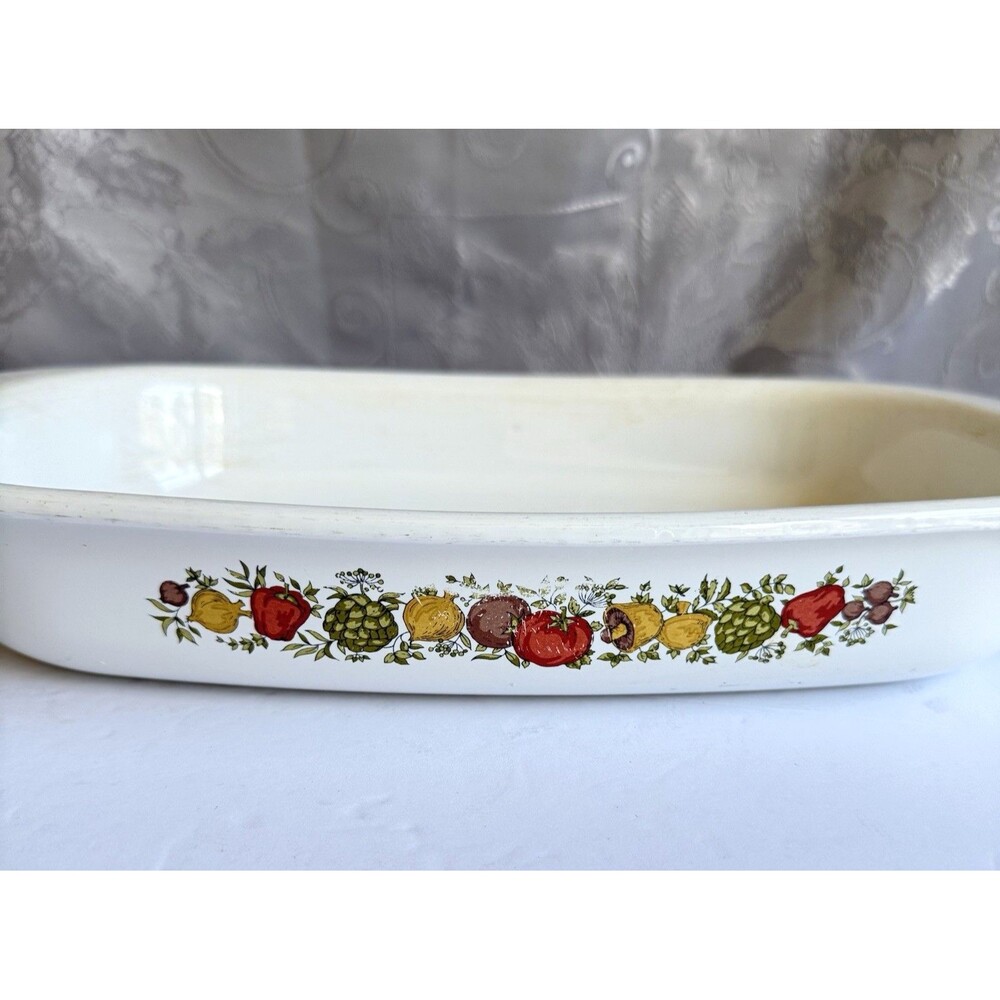 Vintage Corning Ware Spice of Life 13" Open Roaster Baking Pan P-21 USA 1974 EC